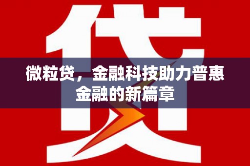 思南微粒贷，金融科技助力普惠金融的新篇章