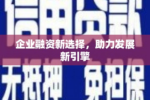 思南企业融资新选择，助力发展新引擎