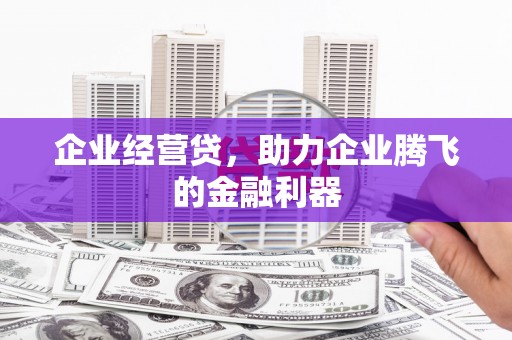 思南企业经营贷，助力企业腾飞的金融利器