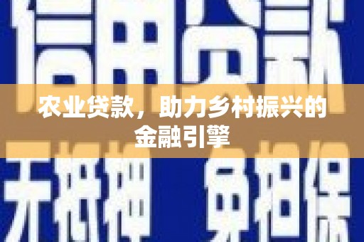 思南农业贷款，助力乡村振兴的金融引擎