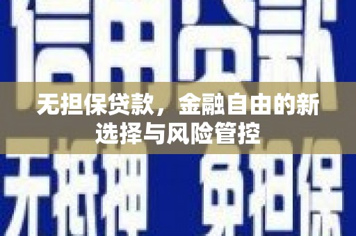 思南无担保贷款，金融自由的新选择与风险管控