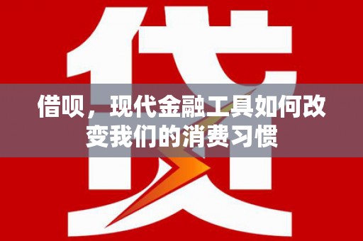 思南借呗，现代金融工具如何改变我们的消费习惯
