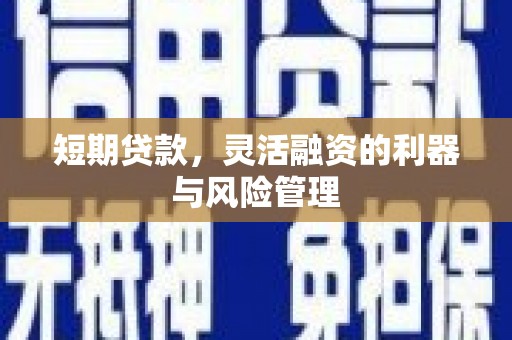 思南短期贷款，灵活融资的利器与风险管理
