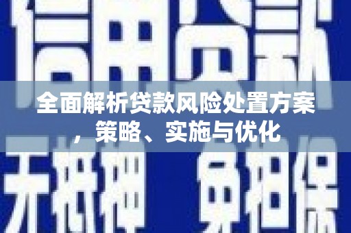 思南全面解析贷款风险处置方案，策略、实施与优化