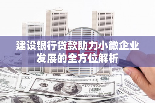 思南建设银行贷款助力小微企业发展的全方位解析